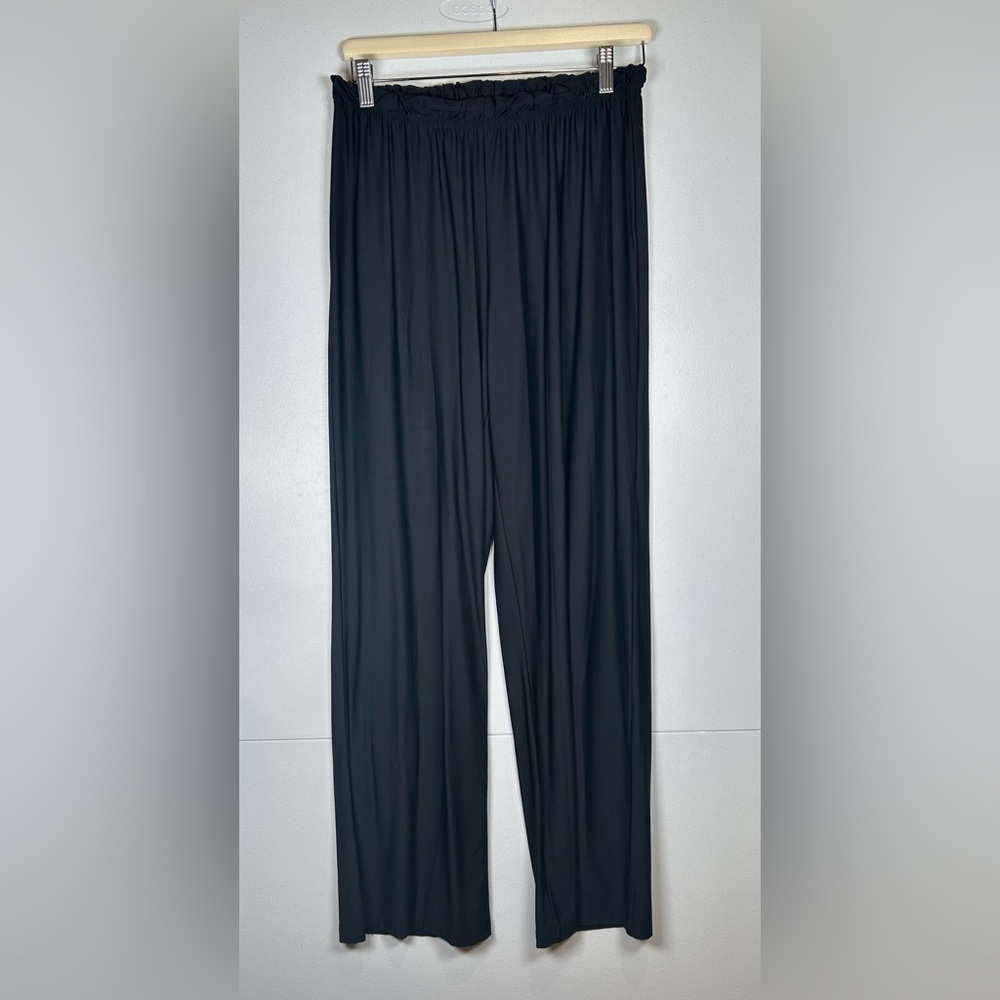 Bon APPLE Tea Elegant Black Wide Leg Women's Pants. Has Stretch. Size Medium